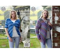 King Cole Womens Chunky Knitting Pattern Ladies Easy Knit Long or Short Sleeved Cardigan (4661)