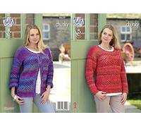 King Cole Womens Chunky Knitting Pattern Ladies Long Sleeved Cardigan & Sweater (4659)