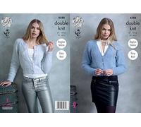 King Cole Womens Double Knitting Pattern Ladies Easy Knit Raglan Sleeve Cropped Cardigans (4588)