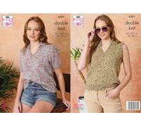 King Cole Womens Knitting Pattern Double Knit Sleeveless or Short Sleeve Top (6301)