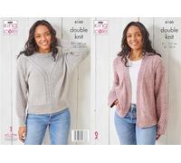 King Cole Women's Knitting Pattern Double Knit Sweater and Cardigan (6160), 81cm - 127cm (32” - 50” Inches)