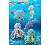 King Cole Yummy Chunky Amigurumi Crochet Pattern Snuggle Octopus Whale Seahorse & Dolphin (9076)