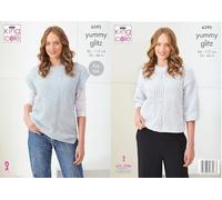 King Cole Yummy Knitting Pattern Pamphlet - 6395 Ladies Tank Top & Sweater (2 Designs) 34-44in