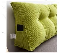 King Corduroy Triangular Reading Pillow Large Bolster Headboard Upholstered Positioning Support Wedge Pillow,Green,80 * 25 * 50cm