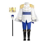 King Costume for Boys with Crown 7 Piece Medieval Royal Halloween Costume