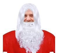 King Costume Men Santa Wig Beard Set White Santa Costume Set