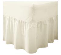 (King, Cream) Luxury Percale Fitted Valance Sheet Non Iron Sheet
