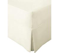 (King, Cream) Non-Iron Percale Fitted Valance Sheet Pleated