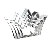 King Crown Cookie Cutter Set - 5 inch, 4 inch, 3 inch, 2 inch - 4 Piece Crown Cookie Cutters Shapes Molds - Stainless Steel