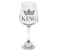 King Crown Design Wine Glass King Glass Birthday Gifts For Men Fathers Birthday Present King Large Tallo Wine Glass Gift King Crown Design Large Tallo Wine Glass Engraved King Crown Glass Gift For Him