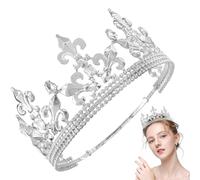 King Crowns For Men, King Crown Elegant Rhinestone Cosplay Adjustable Silver Crowns for Kids Adults Lightweight Royalty Headwear for Wedding Birthday Party Photography