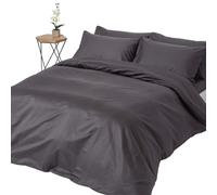 Homescapes Dark Charcoal Grey Egyptian Cotton Duvet Cover With Pillowcases 1000 Tc, King