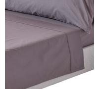 HOMESCAPES Dark Grey Pure Egyptian Cotton Flat Sheet King 200 TC 400 Thread Count Equivalent Bed Sheet