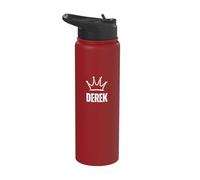 King Derek Crown - Custom First Name Birthday #1 Winner Stainless Steel Insulated Water Bottle