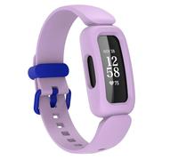 King Dong Silicone Integrated Dual-Colour Sleeve Strap compatible with Fitbit Inspire 2 and Ace 3, Multiple Colours (Lilac/Blue)