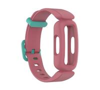 King Dong Silicone Integrated Sleeve Strap compatible with Fitbit Inspire 2 and Ace 3, Replacement Band, Multiple Colours (Red/Green)