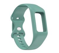 King Dong Silicone Integrated Sleeve Strap with Butterfly Buckle compatible with Fitbit Charge 3, 4, 5 and 6, Replacement Band (Pastel Green)