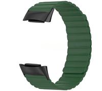 King Dong Silicone Magnetic Reversible Band for Fitbit Charge 6, Strong Magnetic Closure, Multiple Colours (Green)