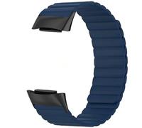 King Dong Silicone Magnetic Reversible Band for Fitbit Charge 6, Strong Magnetic Closure, Multiple Colours (Navy)