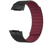 King Dong Silicone Magnetic Reversible Band for Fitbit Charge 6, Strong Magnetic Closure, Multiple Colours (Purple/Black)