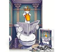 King Duck on The Toilet Jigsaws 1000 Pieces for Adults Sharp Thinking Smooth Thick Fun Activity Home Display (50x75cm)