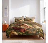 King Duvet Cover Brown-green Toy Christmas teddy bear Brushed Microfiber Bedding Sets - Soft Thick Quilt Covers with 2 Pillow Shams,Reversible Printed Comforter Cover (230x220cm)