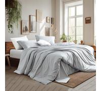 King Duvet Cover Set, 100% Egyptian Cotton 3Pcs Home Bedding Set- 1 Duvet Cover(No Insert) with 2 PillowShams, 400 TC Super Soft Comforter Cover with Corner Ties(King 106x90 Inches, Gray)
