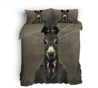 king duvet cover set Mr. Donkey king-size duvet cover set Breathable microfiber bed linen with reversible print and invisible zipper, ideal for year-round use