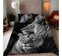 King Duvet Cover Wild Fierce Lion Pattern Soft Brushed Microfiber Duvet Bedding 3 Piece with 2 pillowcase（220x230+2 * 50x75,#6）