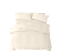 King Duvet Set 4 Piece King Bedding Set with Fitted Sheet and Pillowcases Soft Brushed Microfibre Breathable Duvet Cover Sets (Cream)
