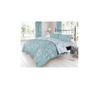 (King) Duvet Set Flowers Birds Blossom Duck Egg Teal Bedding Quilt Cover Pillow Cases