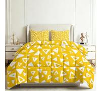 King Duvet Set Minimalist Geometric Triangle, Brushed Microfiber Modern Style Quilt, Ultra Soft Cosy Warm Comforter Set 220x240 cm Non Iron Hypoallergenic Bedding with 2 Matching Pillowcases