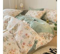 King Duvet Set Small Fresh Thickened Pure Cotton Milk Velvet Four-Piece Set Autumn And Winter Velvet Warm Quilt Cover,013,Type B