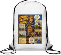 King Edward III's Historical Legacy Gym Sack Casual Drawstring Bag White