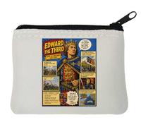 King Edward III's Historical Legacy Neoprene Coin Purse Pouch 10x11cm White