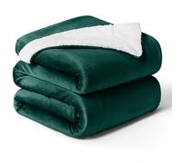 (King, Emerald) Sherpa Blanket Thick Soft Reversible Winter Warm Throw - 480 GSM Mink Fleece Sofa Bed Travel Blanket
