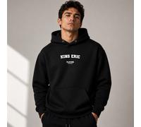 King Eric Men's Casual Hoodie - Black / 2XL