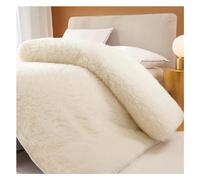 King Fce Mattress Topper - Thick Warm Lamb Wool Bed Pad, Roll-Up Folding Floor Futon Mattress - Soft Winter t (White, 180x200cm)