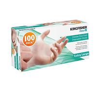 King Fisher Powder Free Vinyl Disposable Gloves, Large - Pack of 100