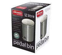 King Fisher Stainless Steel Pedal Bin, Silver, 12 Litre