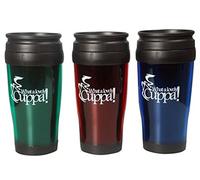 King Fisher Travel Mug with Sliding Lid, Black, 400 ml