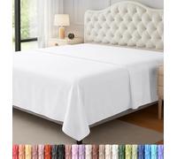 King Flat-Sheet White,Brushed Velvety Microfiber, Breathable, Extra Soft & Comfortable,Wrinkle, Fade,Hotel Quality Extremely Durable By Utopia Bedding (King, White) by Utopia Bedding
