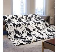 King Fleece Blanket for Bed & Couch - Oversized Black & White Soft King Size Blanket, Lightweight Plush Fuzzy Country Throws - Cozy Boho Farmhouse Decor for Bedroom & Living Room 90" x 108"