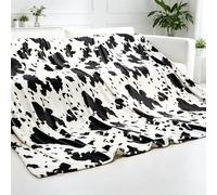King Fleece Blanket for Bed & Couch - Oversized Black & White Soft King Size Blanket, Lightweight Plush Fuzzy Country Throws - Cozy Boho Farmhouse Decor for Bedroom & Living Room 90" x 108"