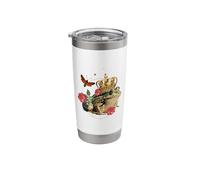 King Frog Crown Dragonfly Flower Cottagecore Aesthetic Memes Stainless Steel Insulated Tumbler