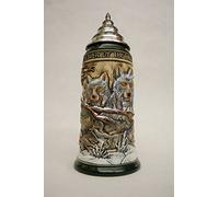 King German Beer Stein the power of the Wolf Pack Relief Stein 0.75 liter tankard, beer mug KI 955 0,75L