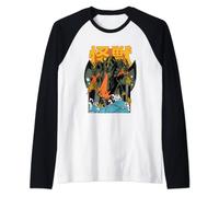 King Ghidorah Sunset Japanese Raglan Baseball Tee