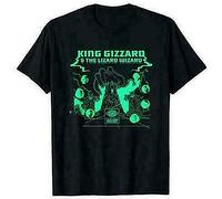 King Gizzard and The Lizard Wizard Mens T-Shirt Funny Black Cotton Tee Gift Men Size L