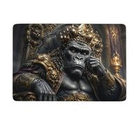 King Gorilla Art Deco Bedroom Rug 150 X 100 Cm, Soft Non Slip for Bedroom | New home gift idea: printed area rug with PVC dot non slip backing; for bedroom and living room