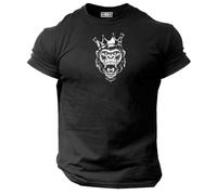 King Gorilla T Shirt Gym Clothing Bodybuilding Training Workout Exercise Boxing MMA Gymwear Top (UK, Alpha, 3XL, Regular, Regular, White)